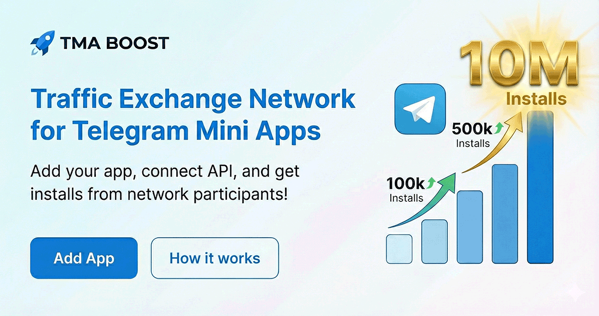 TMABoost — Promote Your Telegram Mini App | TON Apps Marketing